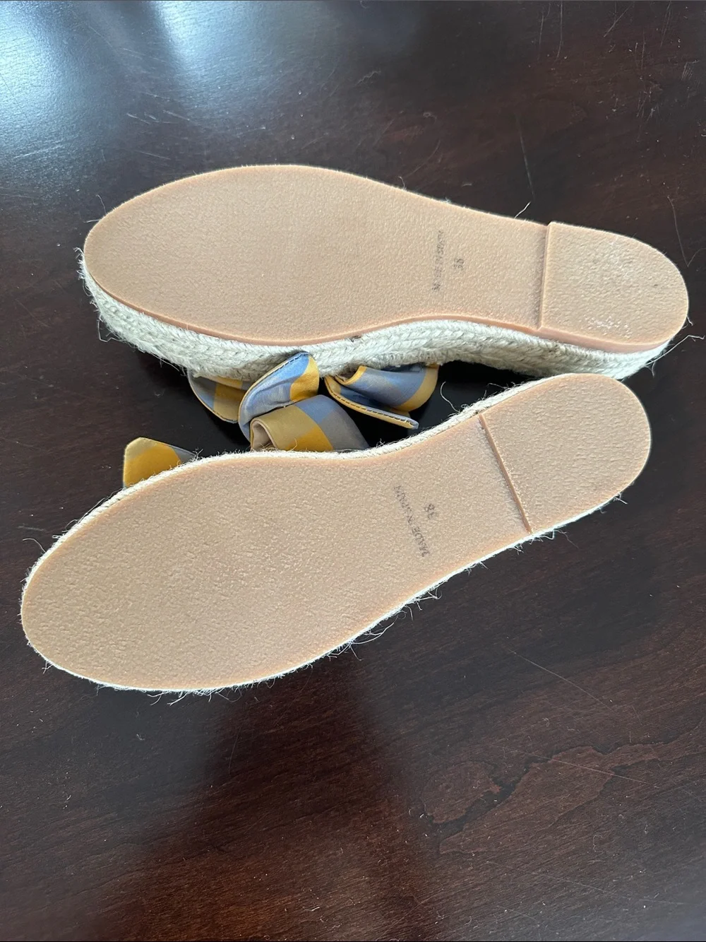 Loeffler Randall Daisy Bow Espadrille Slip-On Sandals Slides Size 7.5 (Eu 38)